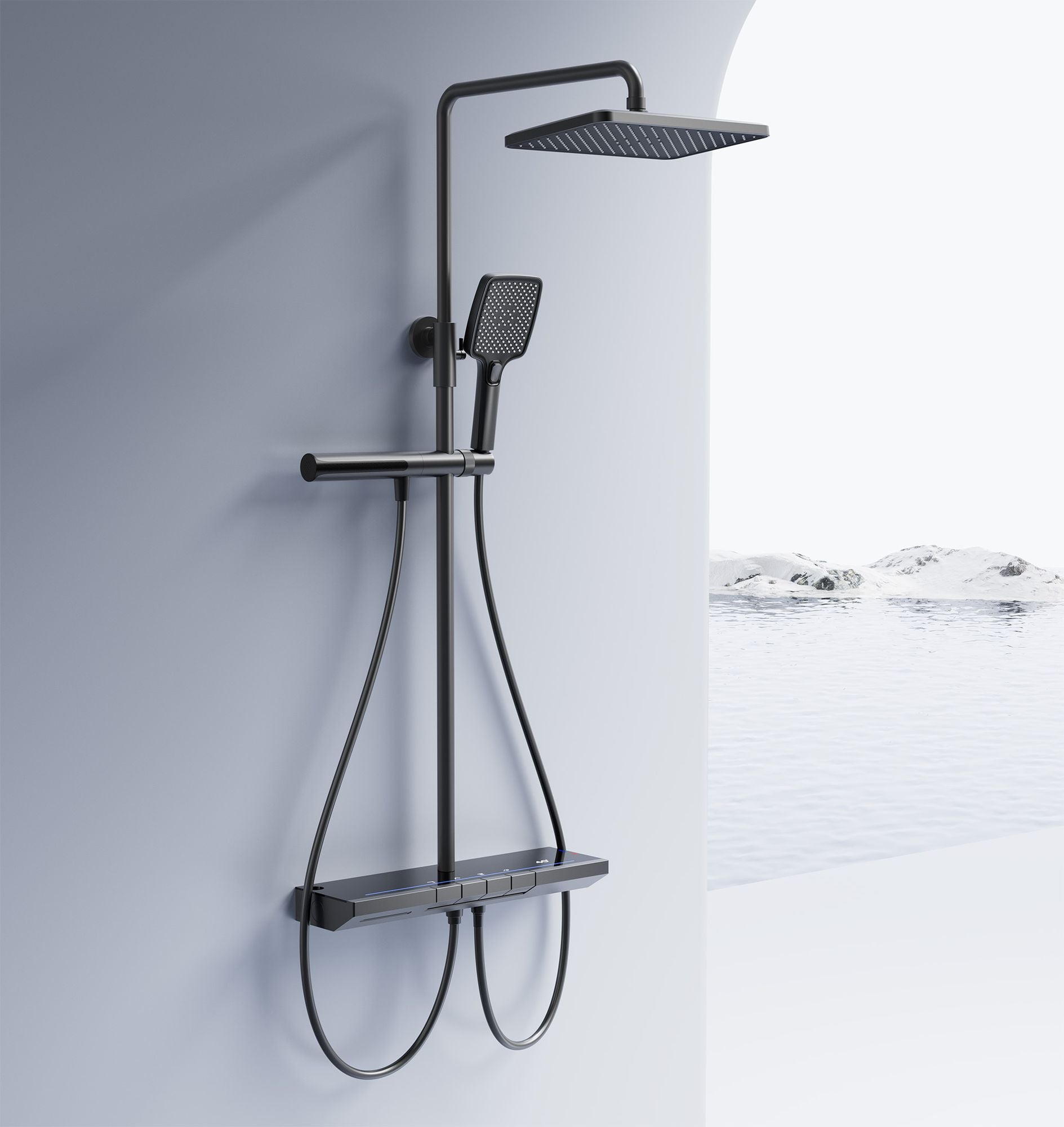 Duschgarnitur mit Thermostat REA Pedro Titanium  3