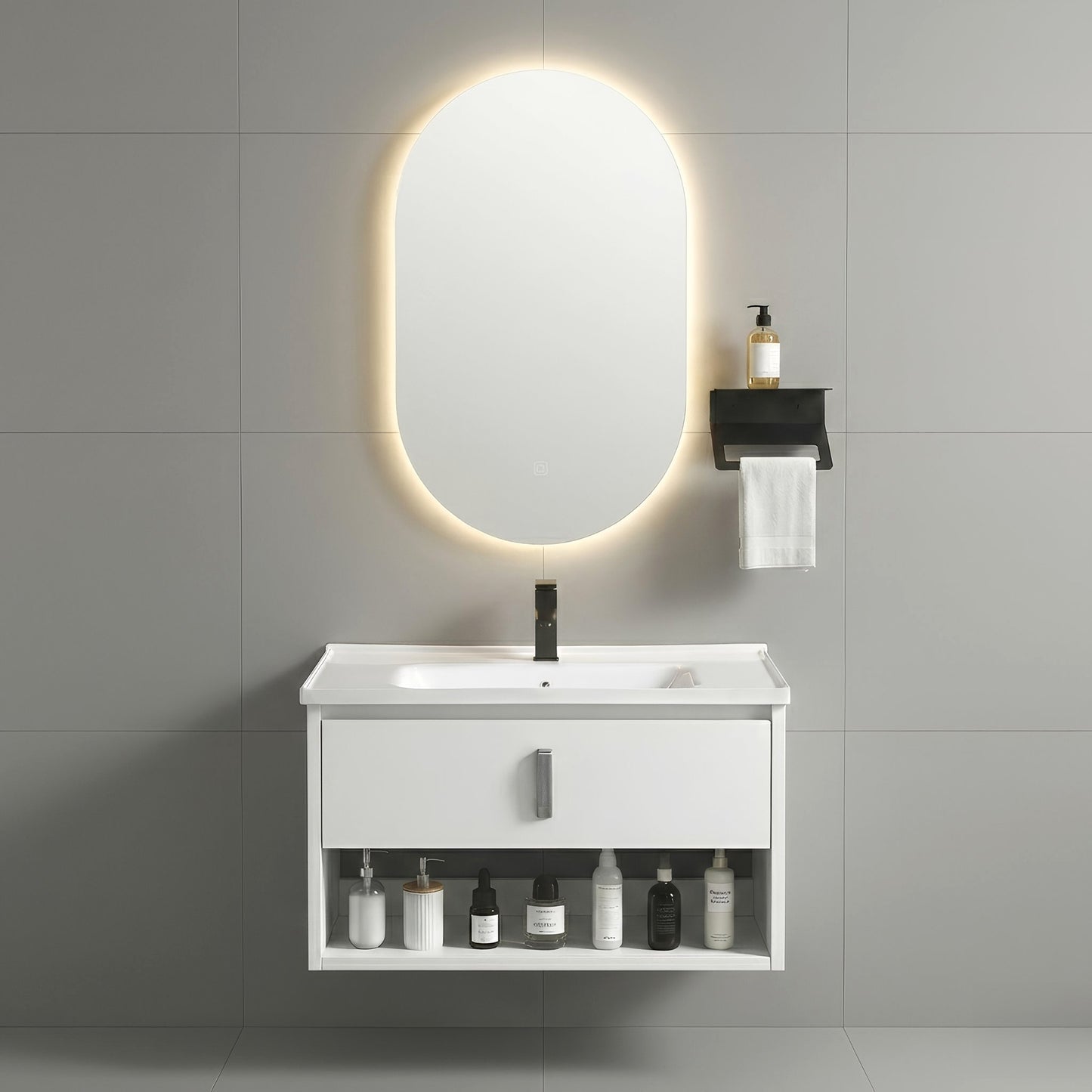Badezimmermöbel-Set mit Waschbecken Toledo 60cm White  1