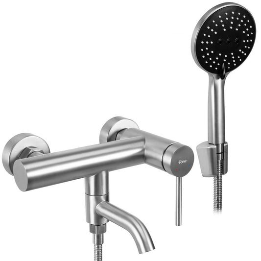 Wannenarmatur REA Clif Brush Nickel  1