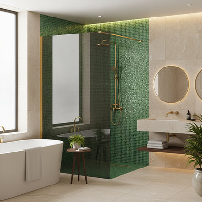 Duschwand Rea Flexi Grey / Gold 130  2