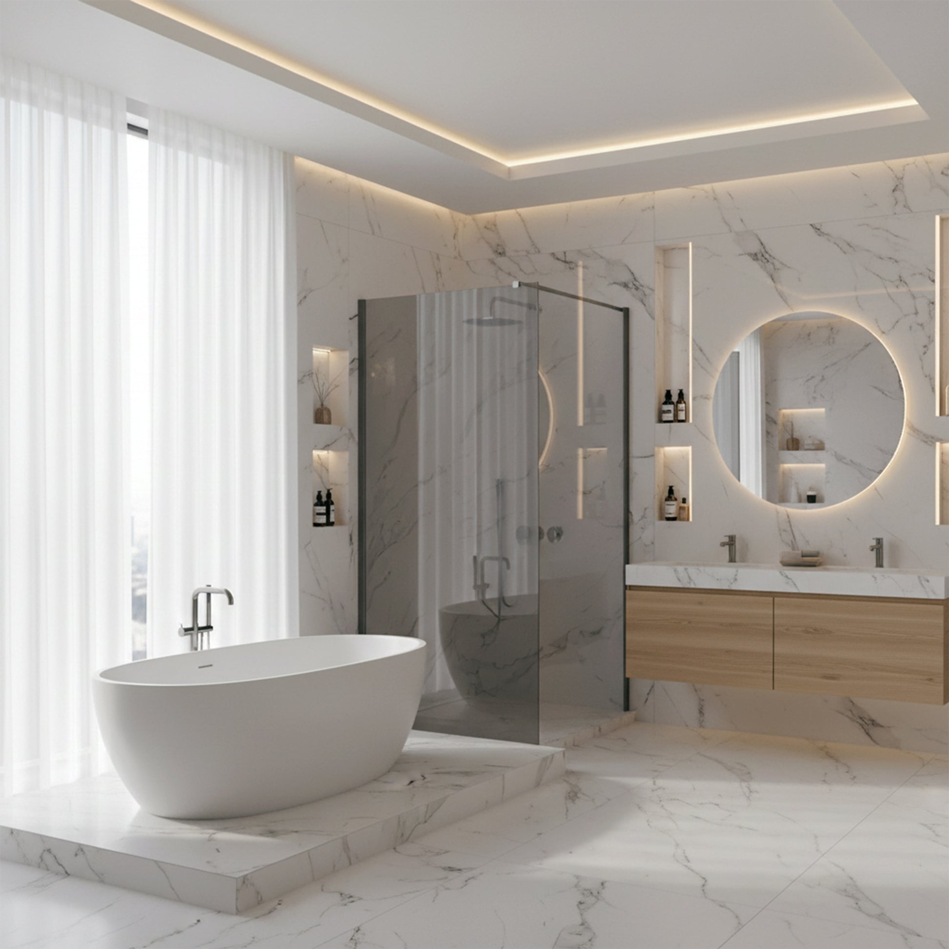 Duschwand Rea Flexi Grey / Titan 90  3