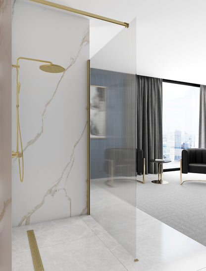 Duschwand Rea Aero Intimo Gold Brush 90  5