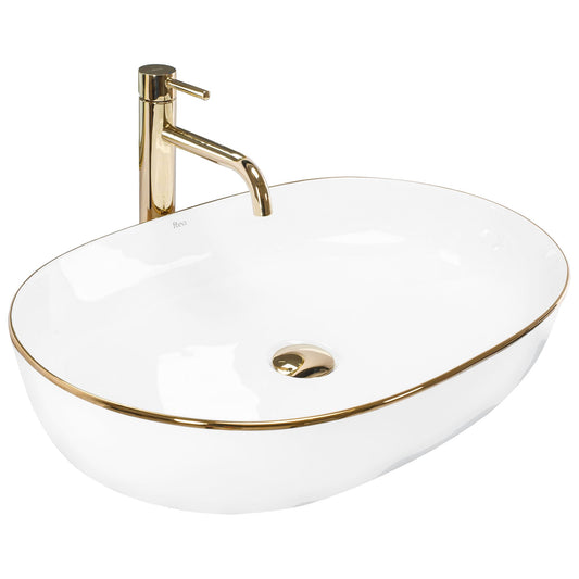 Aufsatzwaschbecken Rea CLEO white Black edge  1