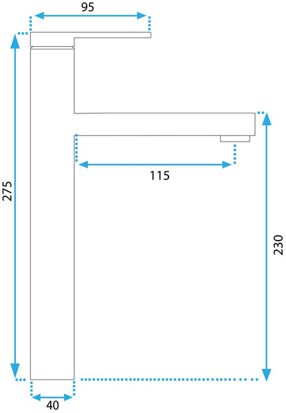 Waschbeckenarmatur Rea Pixel Chrome High  5