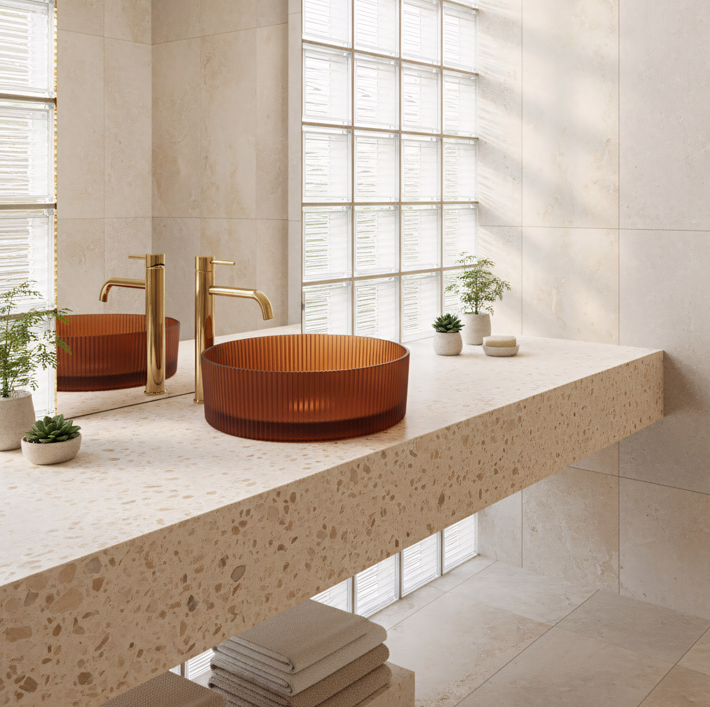 Aufsatzwaschbecken Rea Suri Brown  7