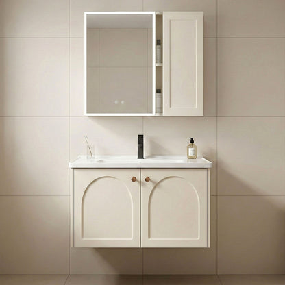 Badezimmermöbel-Set mit Waschbecken Denver 60cm Creme  1