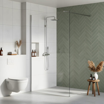 Duschwand Rea Flexi Transparent / Chrome 70  3