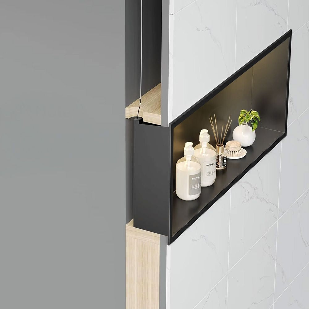 Wandeinbau-badezimmerregal Led 30x45 Black  6