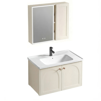 Badezimmermöbel-Set mit Waschbecken Denver 80cm Creme  7