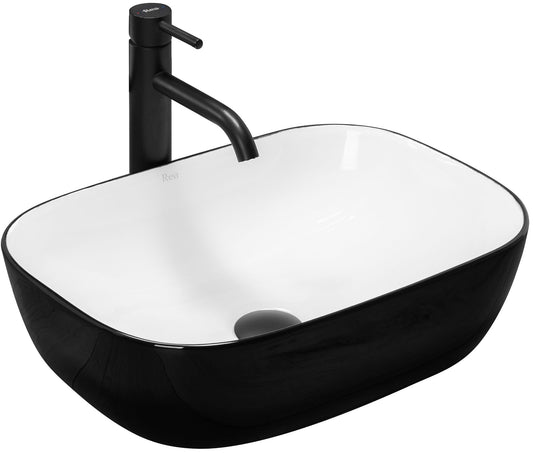 Aufsatzwaschbecken Rea Belinda White Black 1