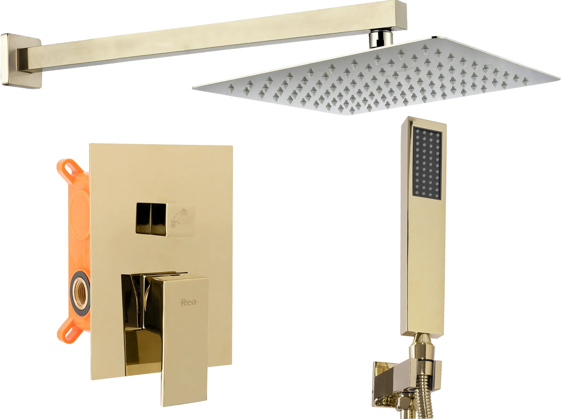 Unterputz Duschgarnitur FENIX GOLD + BOX  1