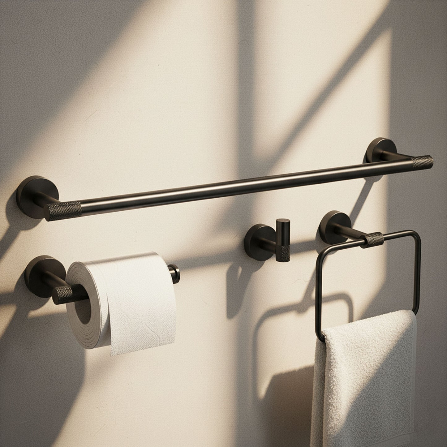 Badezimmer-accessoire-set Grid Black 4-teilig  4