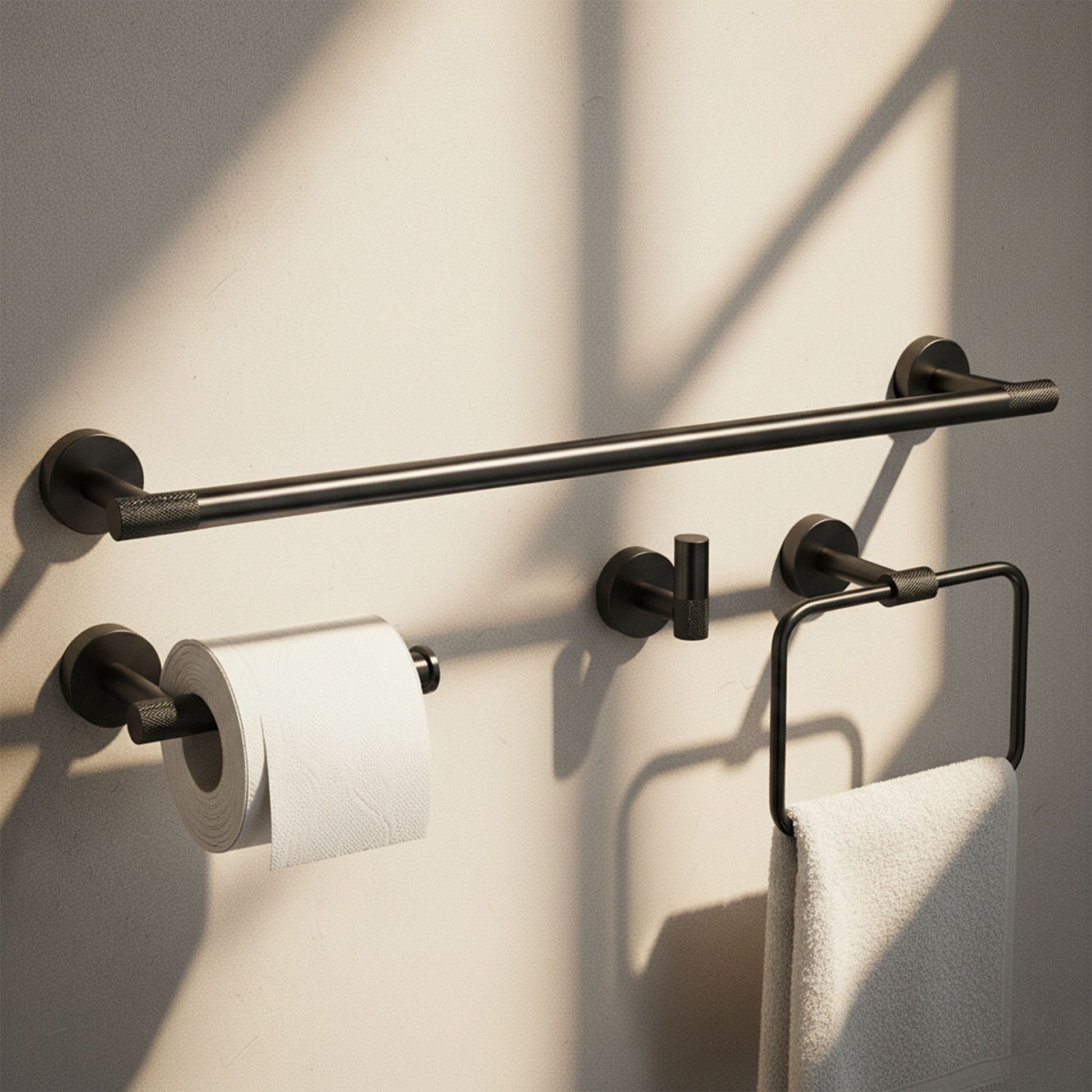 Badezimmer-accessoire-set Grid Black 4-teilig  4