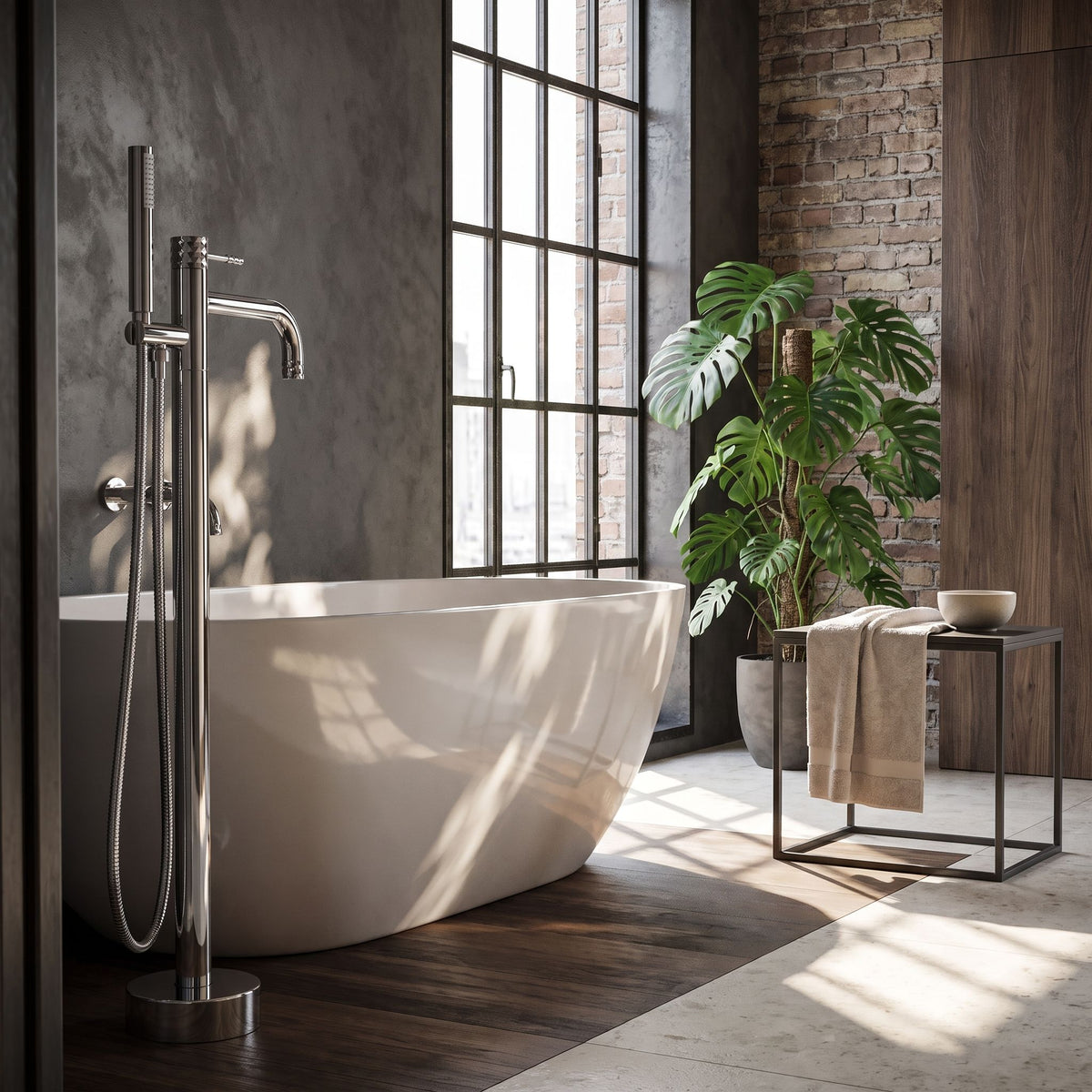 Freistehende Badewannenarmatur Rea Lungo Diamond Chrome 7