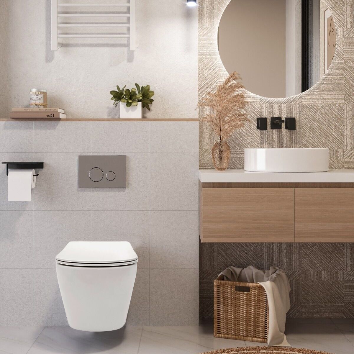WC Schüssel Carlo Flat Mini Rimless + Bidet Carlo Mini 9