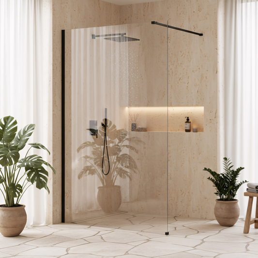 Duschwand Rea Flexi Transparent / Black 100  1