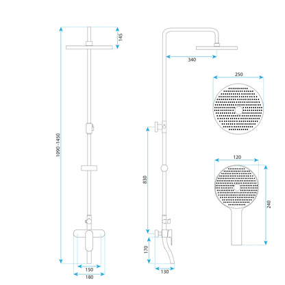 Duschgarnitur Rea Drop Brush Gold  8