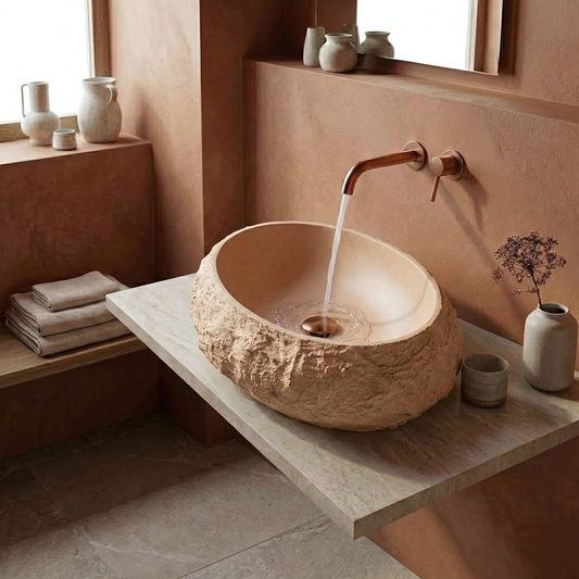 Aufsatzwaschbecken Rea Mika Light Terracotta  1