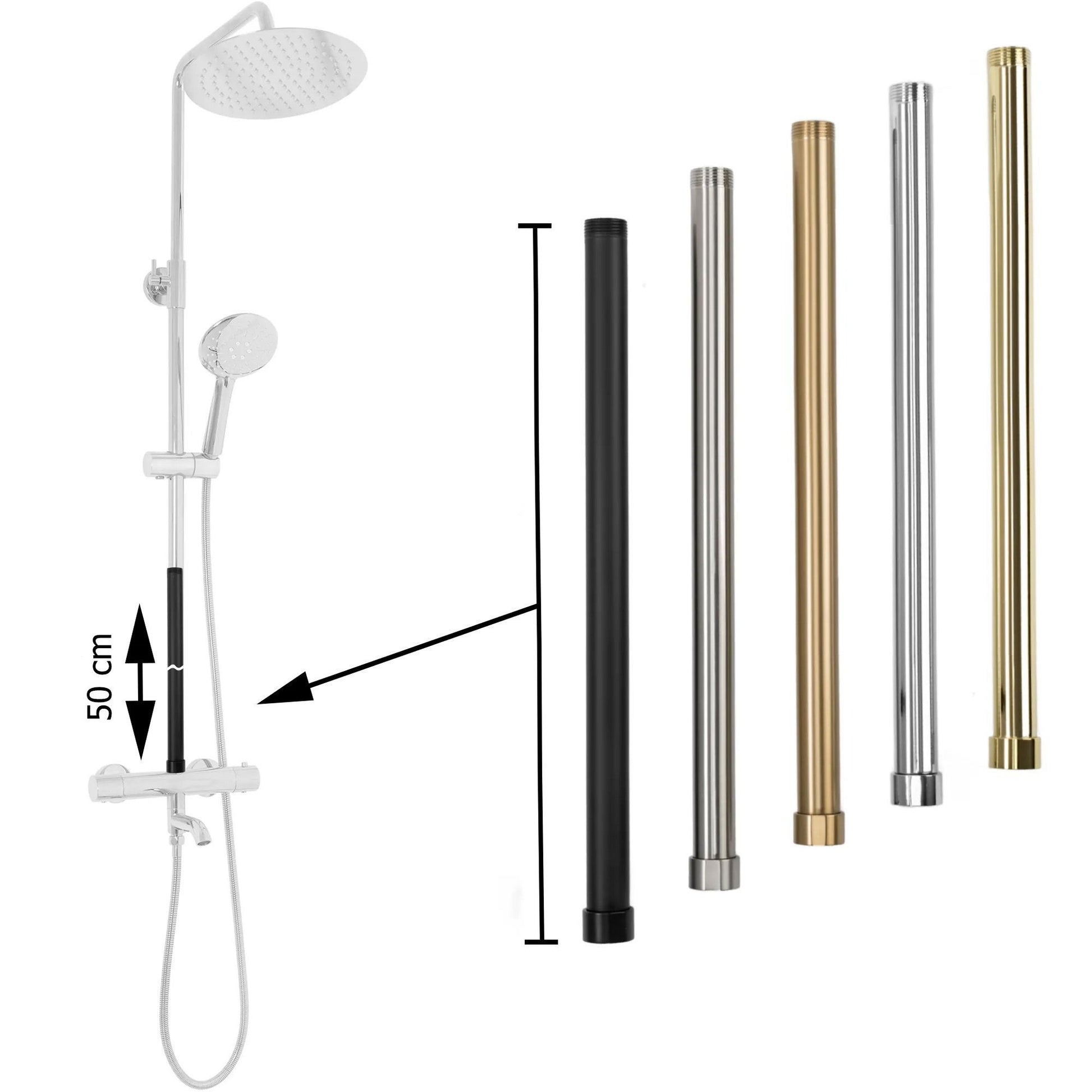 Verlängerung Für Bade-duschgarnitur Brush Gold 50cm  5