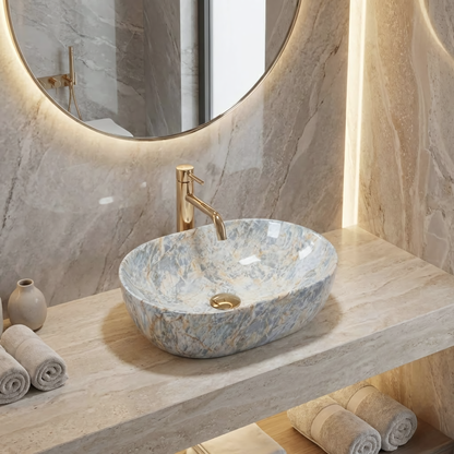Aufsatzwaschbecken Rea Amelia Ruststone 48  8