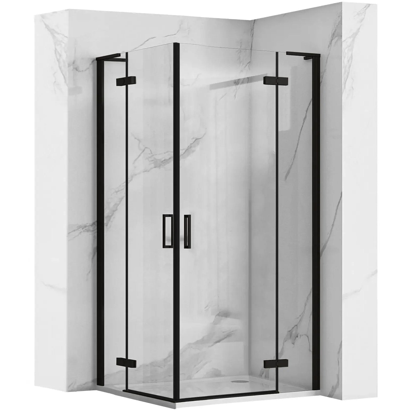 Duschkabine REA Hugo Double Black 80x80  1