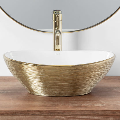 Aufsatzwaschbecken Rea Sofia Brush Gold  5