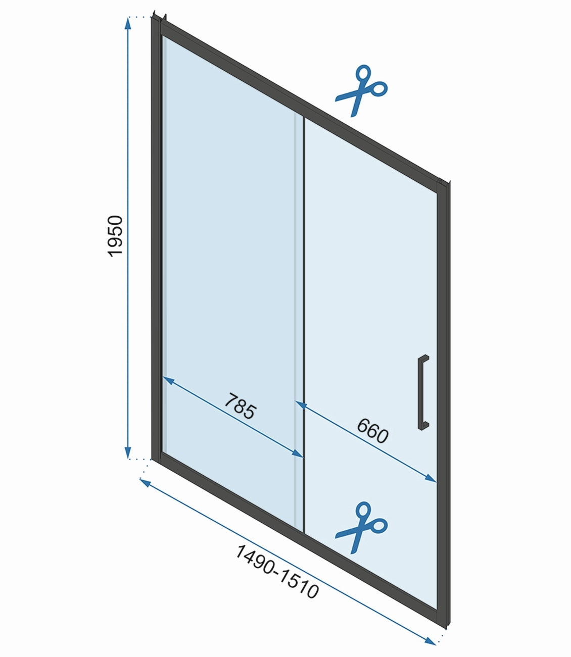 Duschkabine REA Rapid Slide Chrome Wandmontage 150 x 80 11