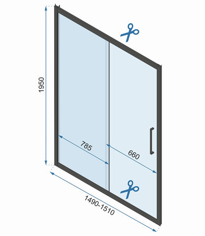 Duschkabine REA Rapid Slide Chrome Wandmontage 150 x 80 11