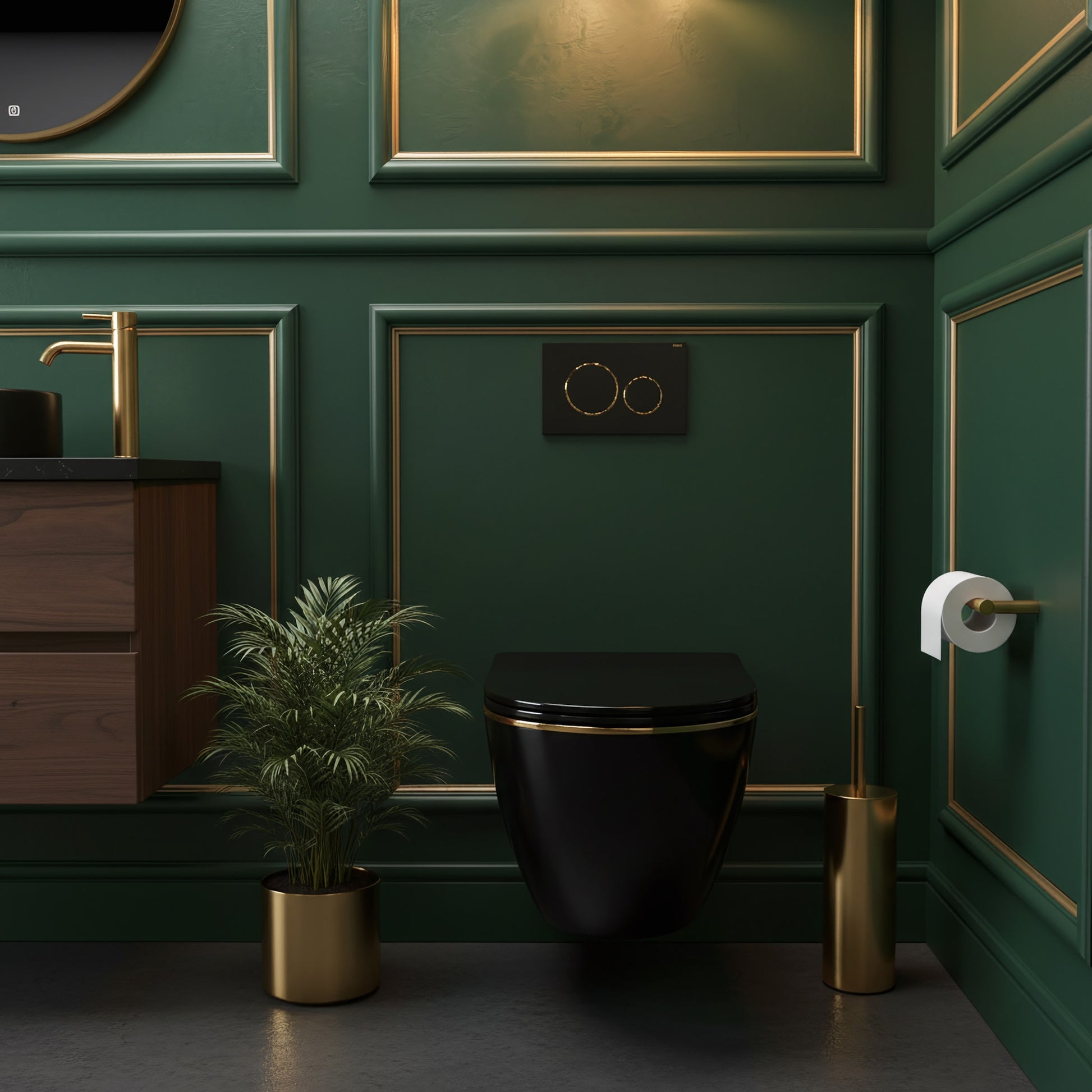 Wc Schüssel Randlos Rea Carlo Mini Tornado Black Gold Egde  4