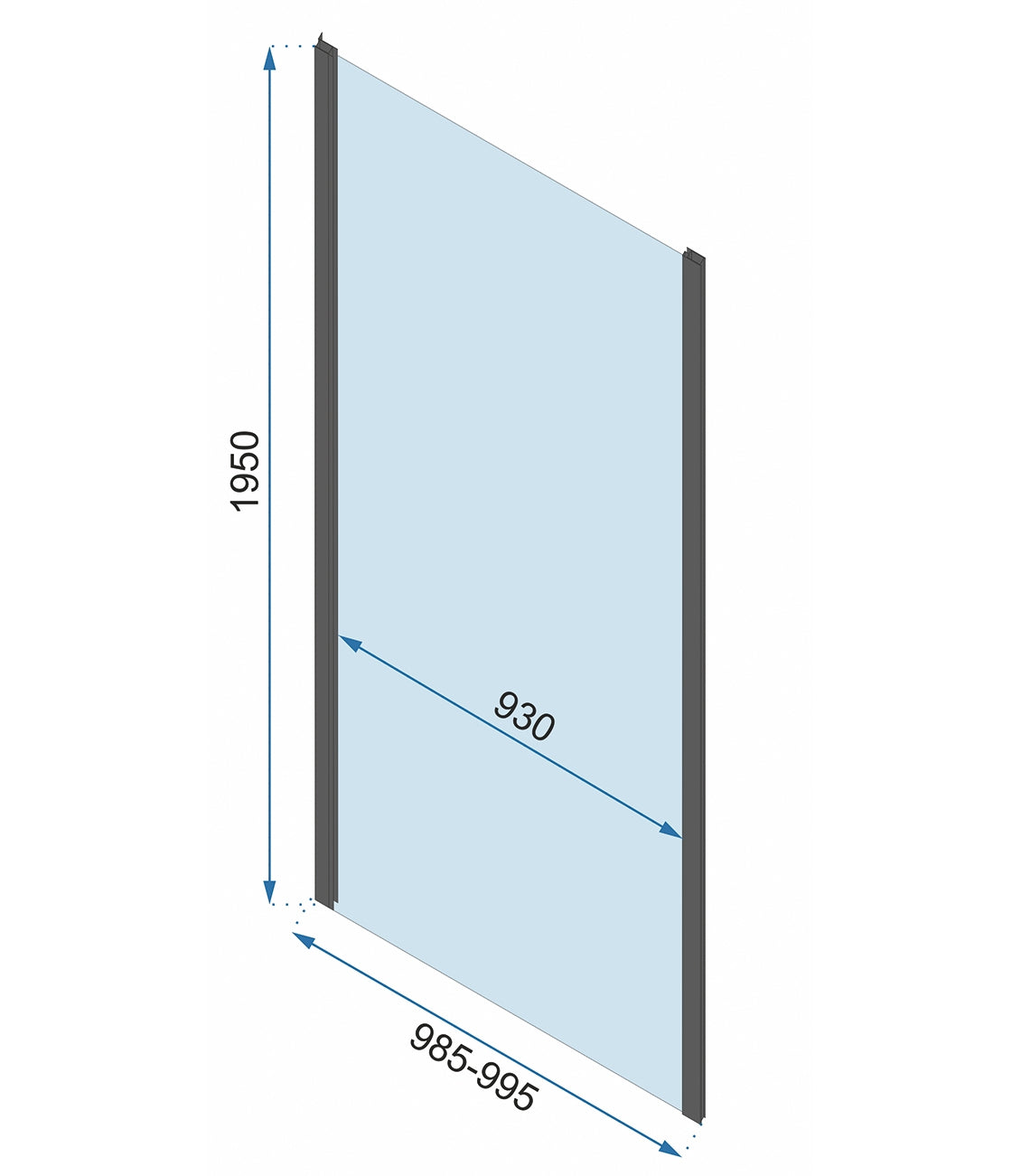 Duschkabine REA Rapid Swing Chrome Wandmontage 100 x 80 10