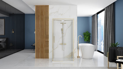 Duschkabine REA Rapid Slide Gold Wandmontage 100 x 80 4