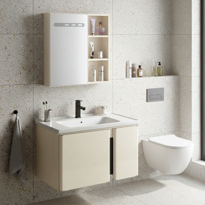 Badezimmermöbel-Set mit Waschbecken Tula 60cm Beige  3