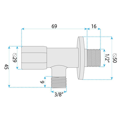Eckventil 02 1/2" X 3/8" Brush Nickel 8