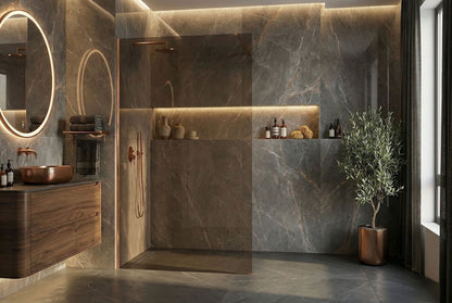 Duschwand Rea Flexi Brown / Brush Copper 100  6