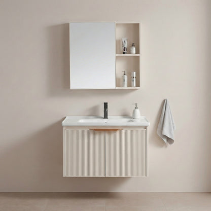 Badezimmermöbel-Set mit Waschbecken Mario 60cm Beige  1