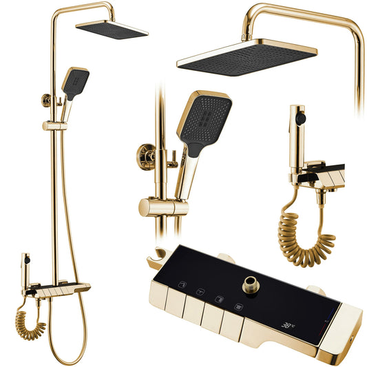 Duschgarnitur mit Thermostat REA ROB Gold  1