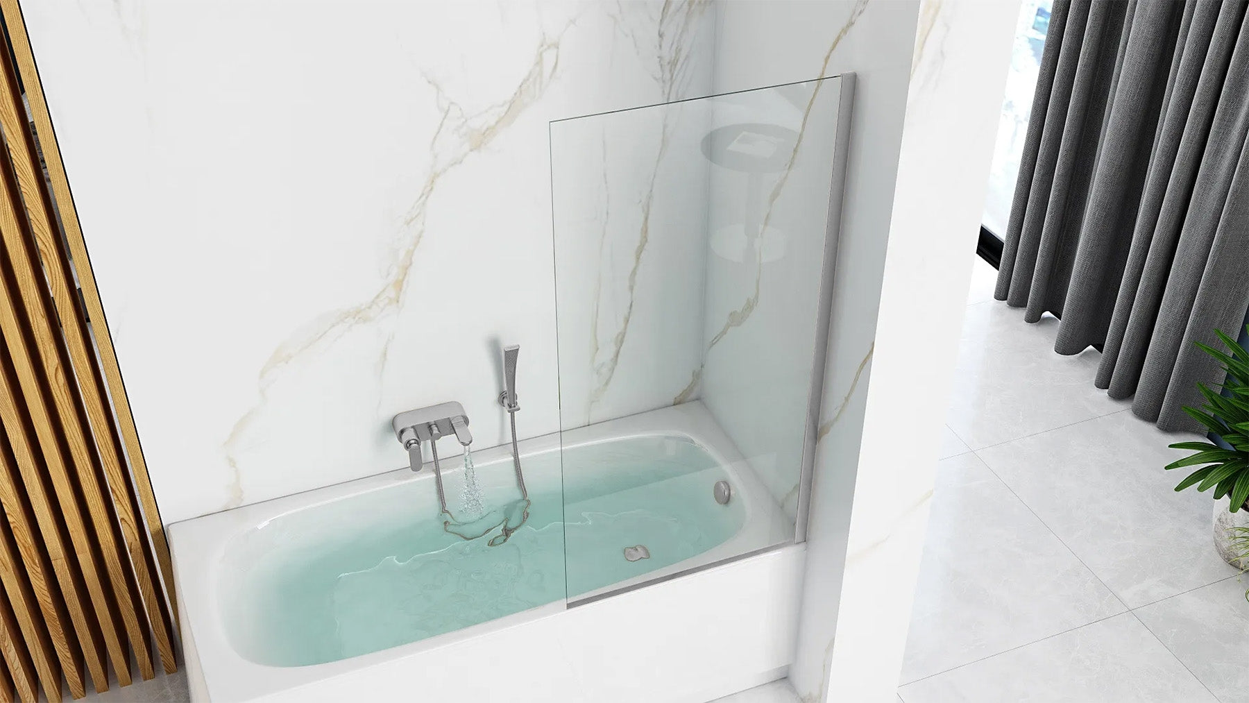 Badewanneaufsatz drehbar Rea Lagos 70 Chrome  6