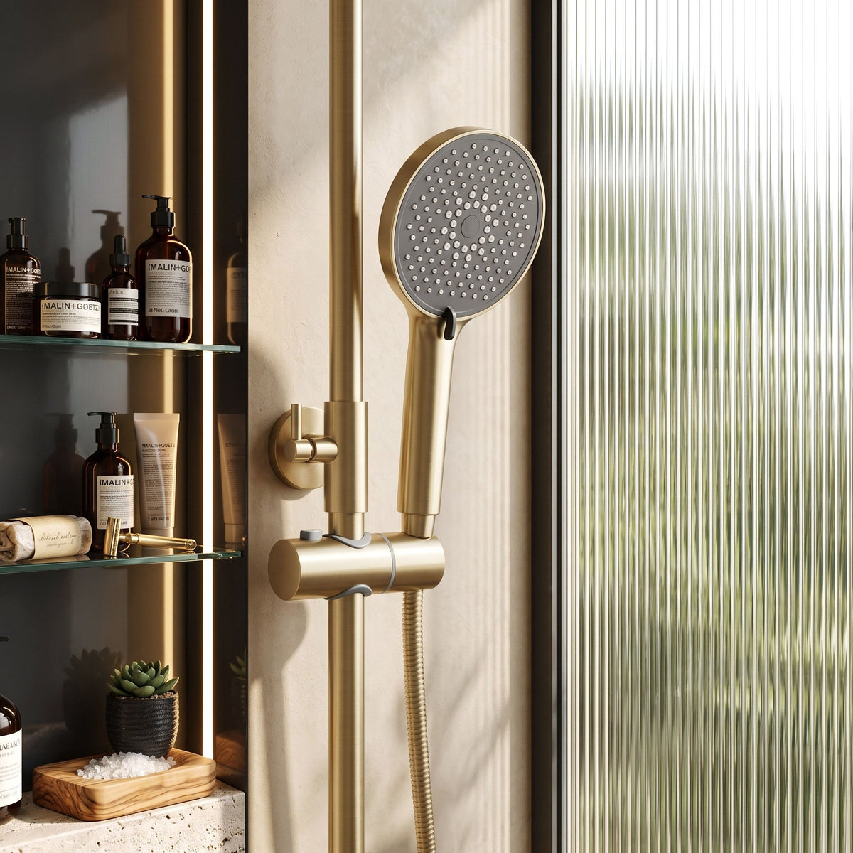 Duschgarnitur PREMIUM Rea Maxim Brush Gold 9