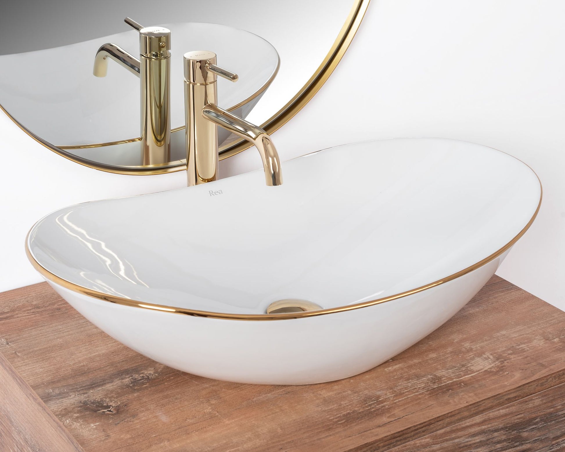 Aufsatzwaschbecken Rea Royal Gold Edge 2