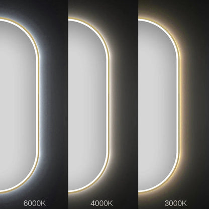 Spiegel LED OVL 50x100cm Brush Gold  5