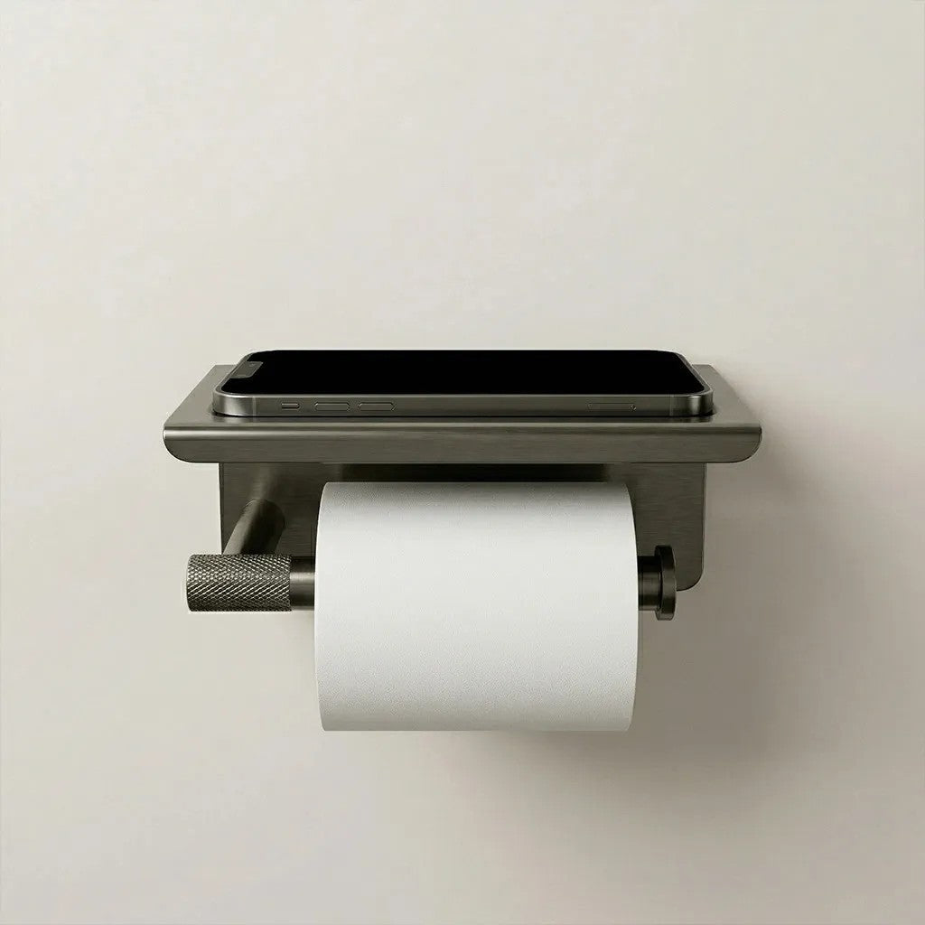 Toilettenpapierhalter mit Ablage 6613 Modern Titan  5