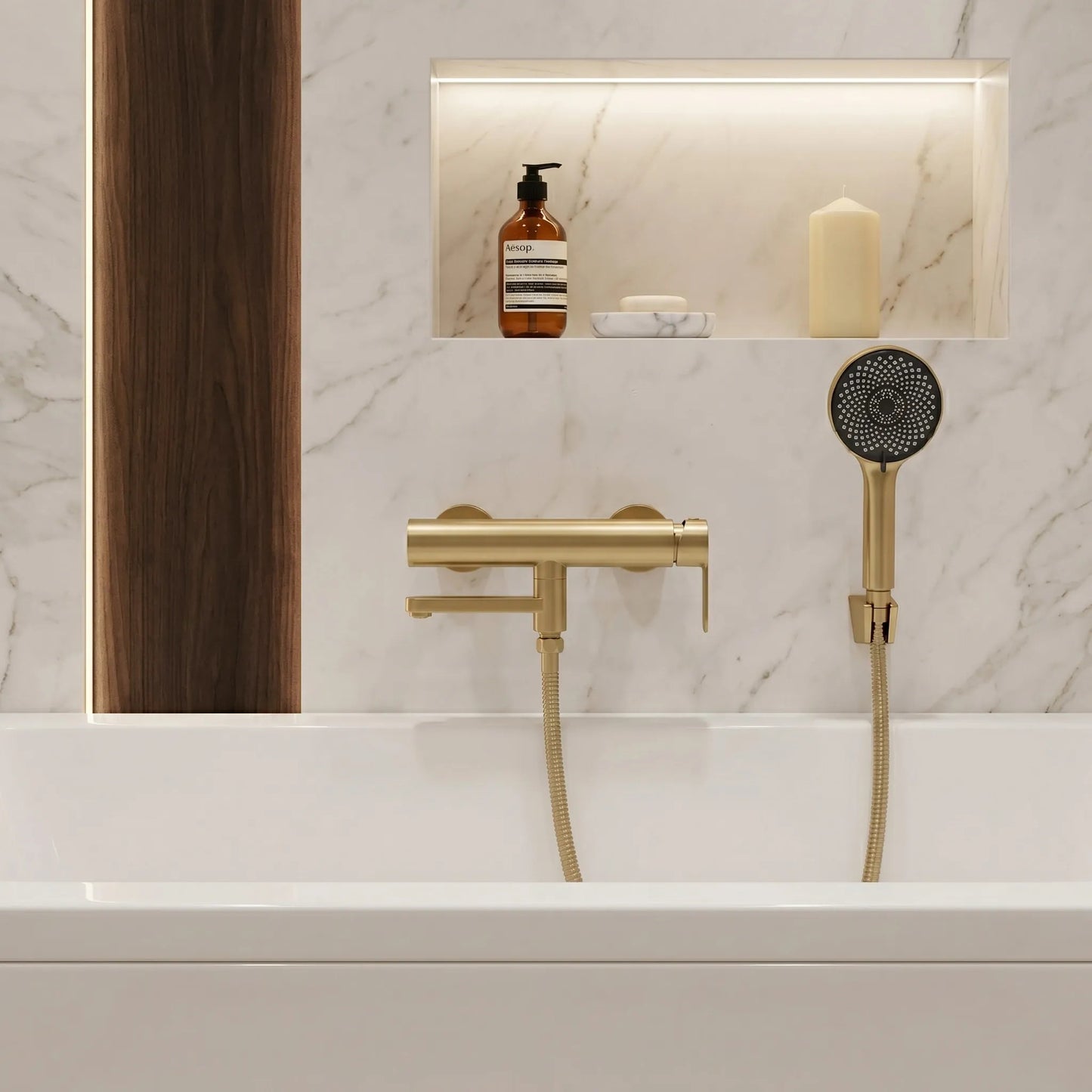 Wannenarmatur Rea Arcos Brushed Gold  5