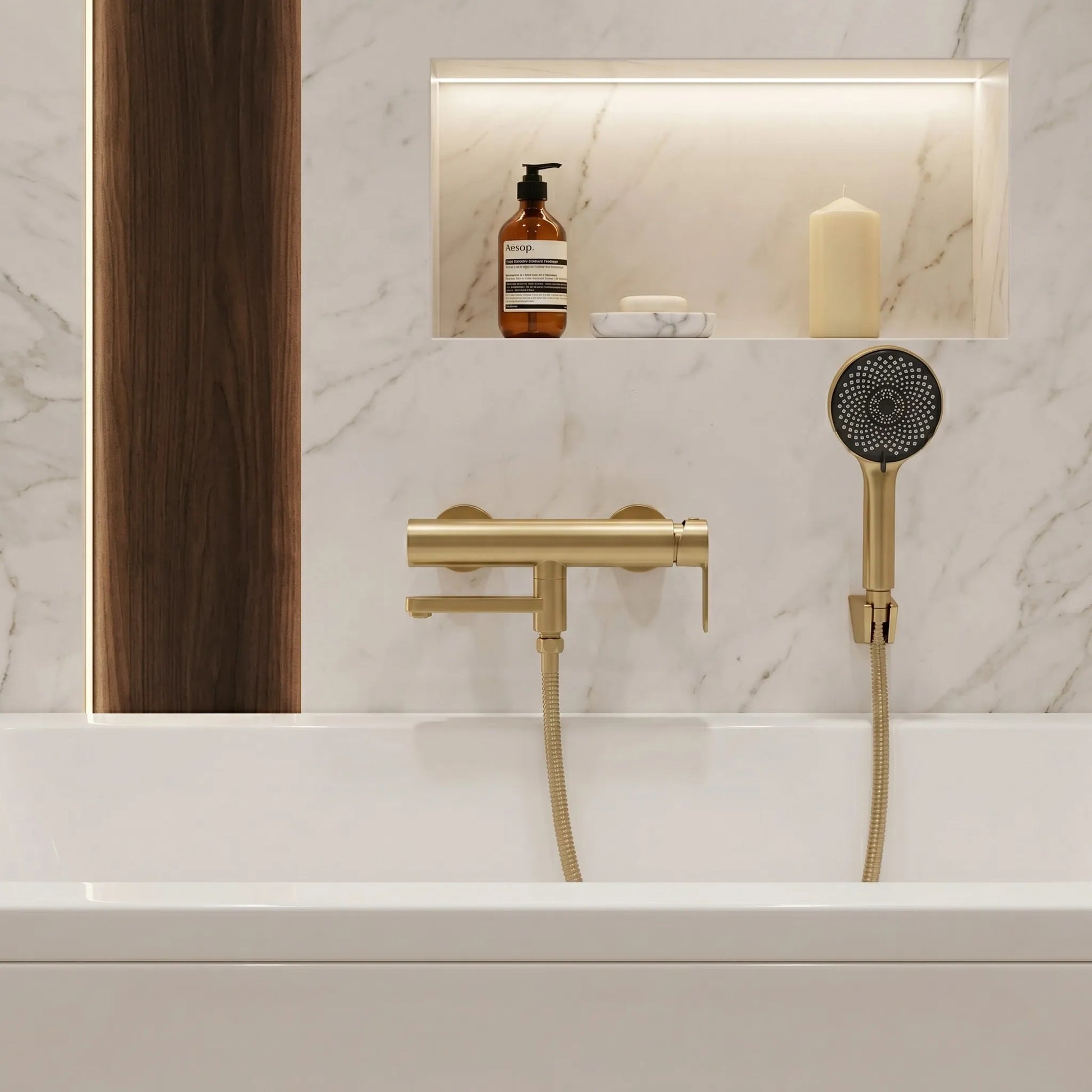 Wannenarmatur Rea Arcos Brushed Gold  5