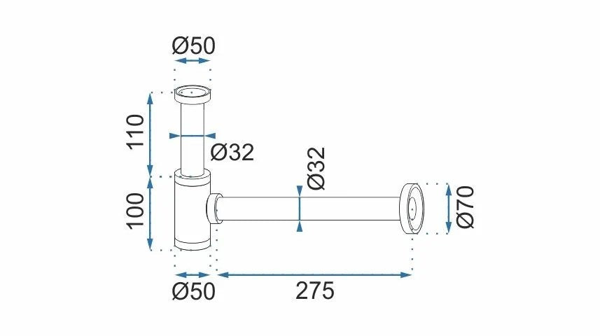 Siphon universell Klik-Klak Rea Copper  5