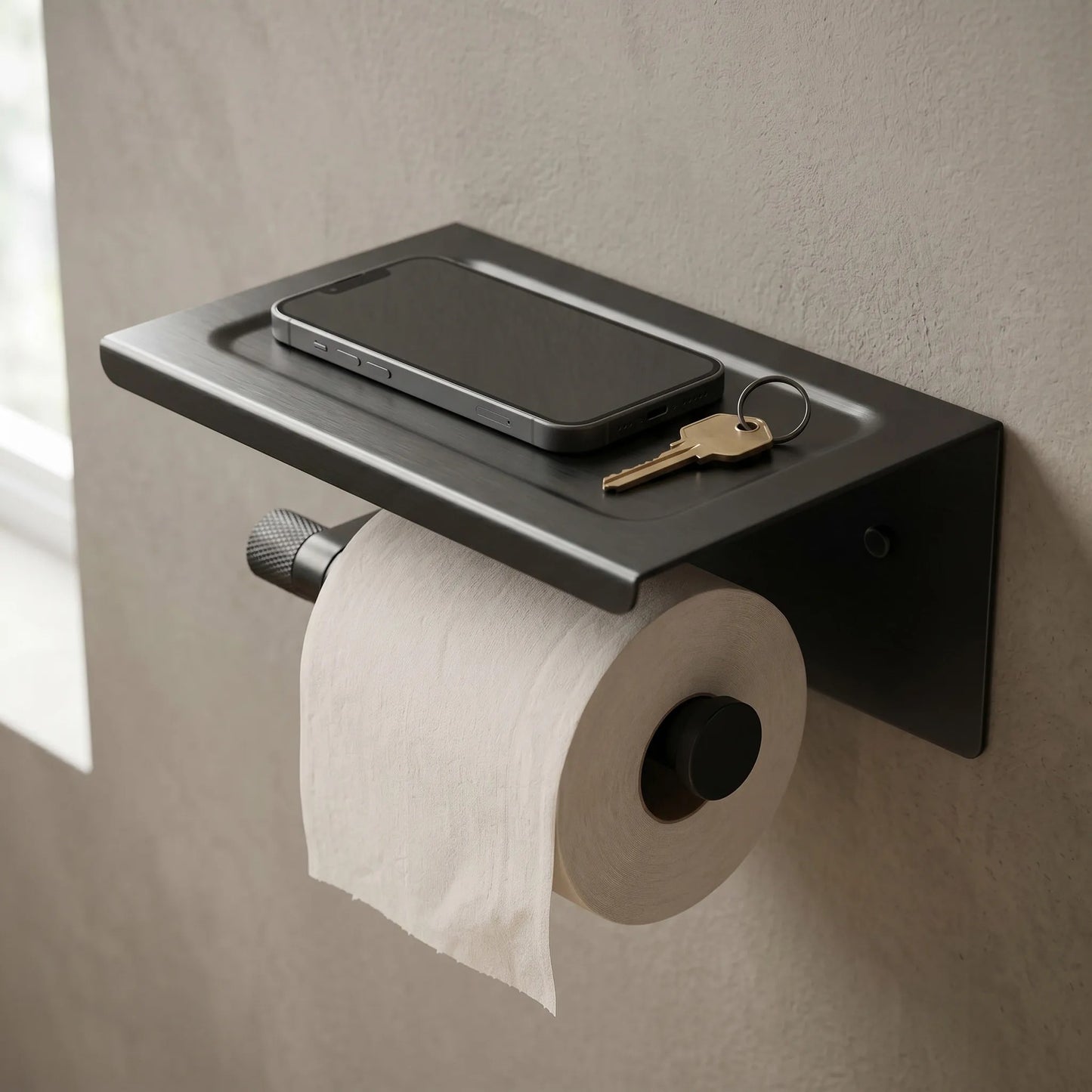 Toilettenpapierhalter mit Ablage 39105A ORI Titan  5