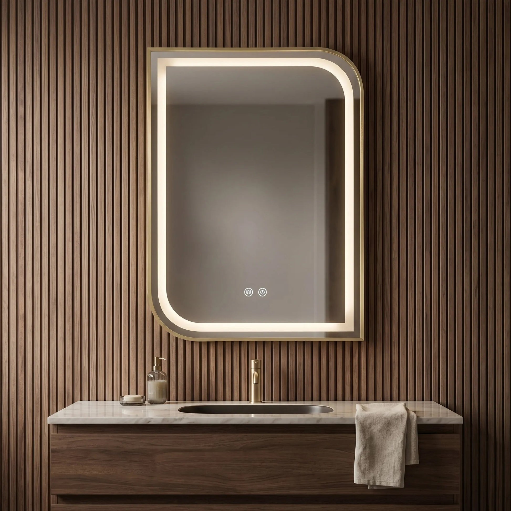 Spiegel LED ZONE 80X60 GOLD BRUSH  5