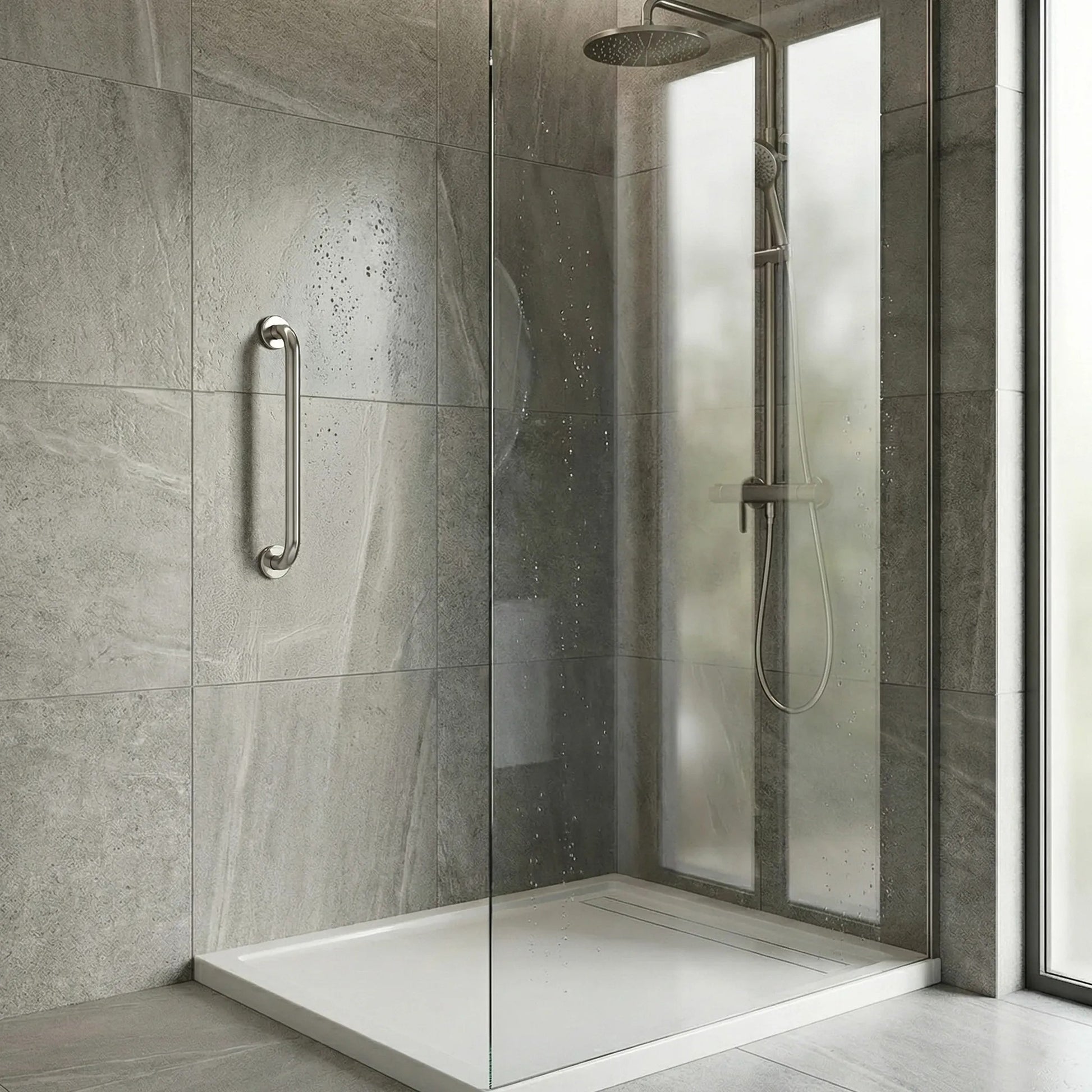 Gerader Haltegriff fürs Badezimmer Chrome 40cm  5
