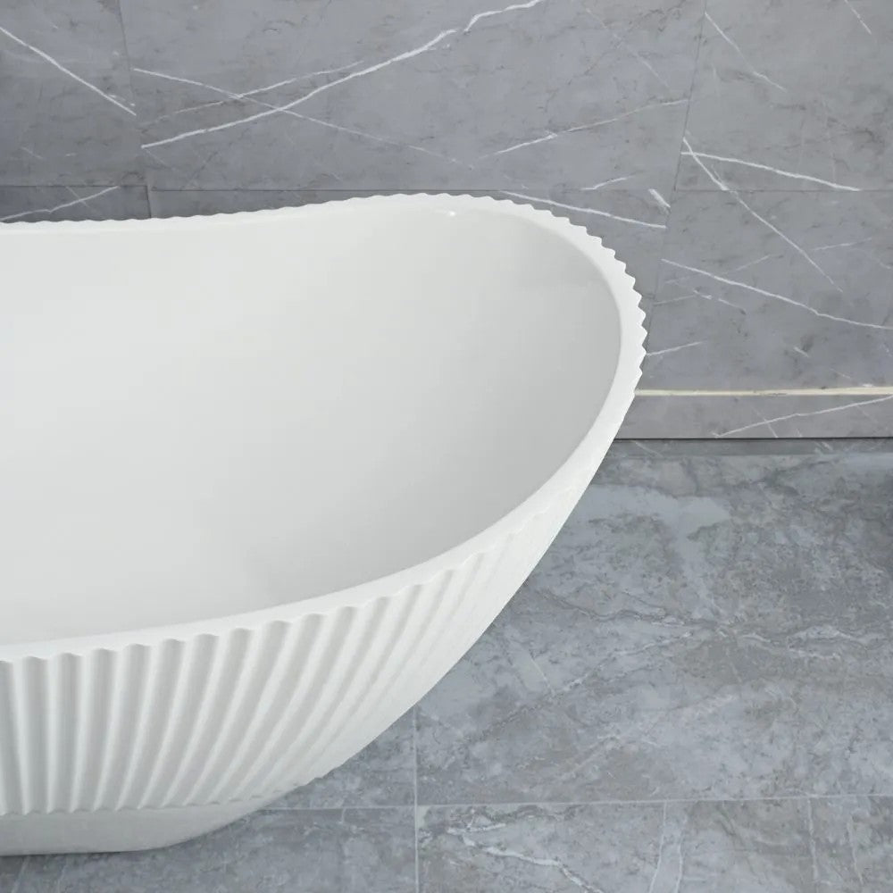 Freistehende Acrylbadewanne ATENA 170 Schwarze Stöpselabdeckung 5