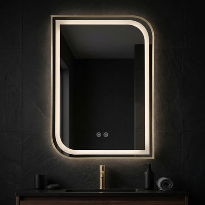 Spiegel LED ZONE 70X50 BRUSH GOLD  5
