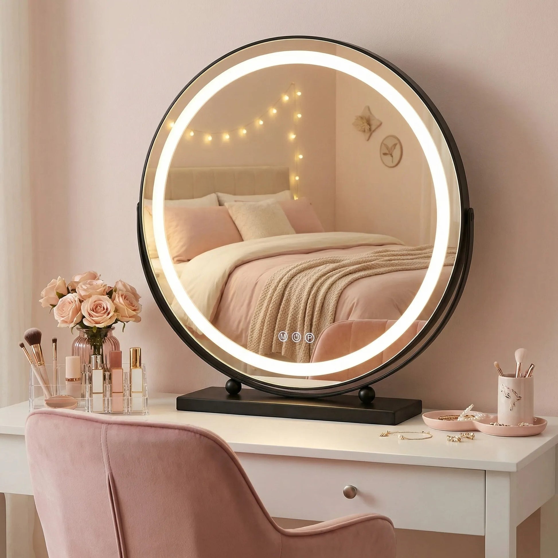 Spiegel LED MAKE-UP Black 50 cm  5